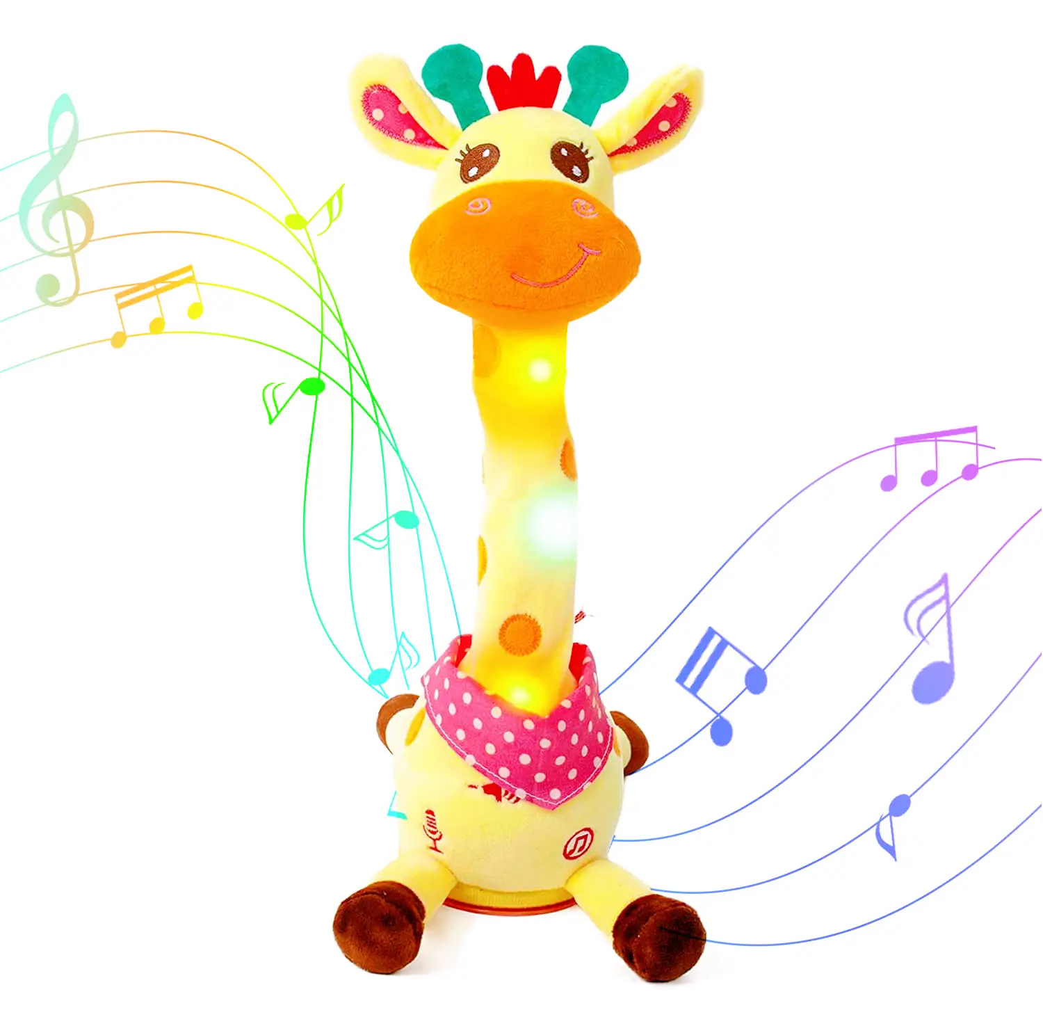 Dancing Talking Giraffe Toys - Electronic Rattle Toys for Kids - Repeat and Mimicking Musical Playtime Entertainment Plush