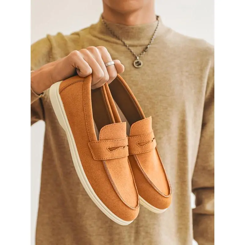 Men's Suede Loafers, Easy Slip-On Casual Shoes, Comfortable Daily Wear, Stylish Low-Top Footwear for Men Men's Suede Loafers, Easy Slip-On Casual Shoes, Comfortable Daily Wear, Stylish Low-Top Footwear for Men