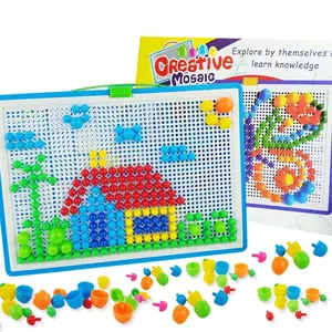 Creative Mosaic Game, 592pcs/set Colorful Beads Puzzle Board Game, Building Block Puzzle, Parent-child Interactive Game, Birthday Gift, Gift for Her, Men's Gift