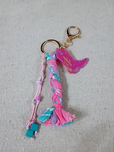 Braided Tassel Keychain – Cowboy Boot Charm
