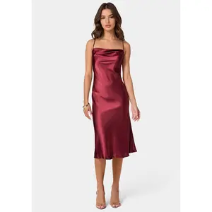 Satin Midi Slip Dress