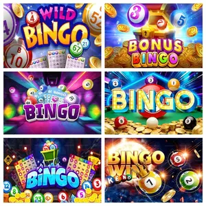 BiNGO Night Party Backdrop Banner Cartoon Decoration Billiards Game Bingo Neon Night Party Birthday Party Customization Supplies