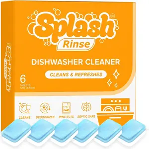 Splash Rinse Dishwasher Cleaner Tablets - Deep Cleaning For All Dishwasher Machine Models