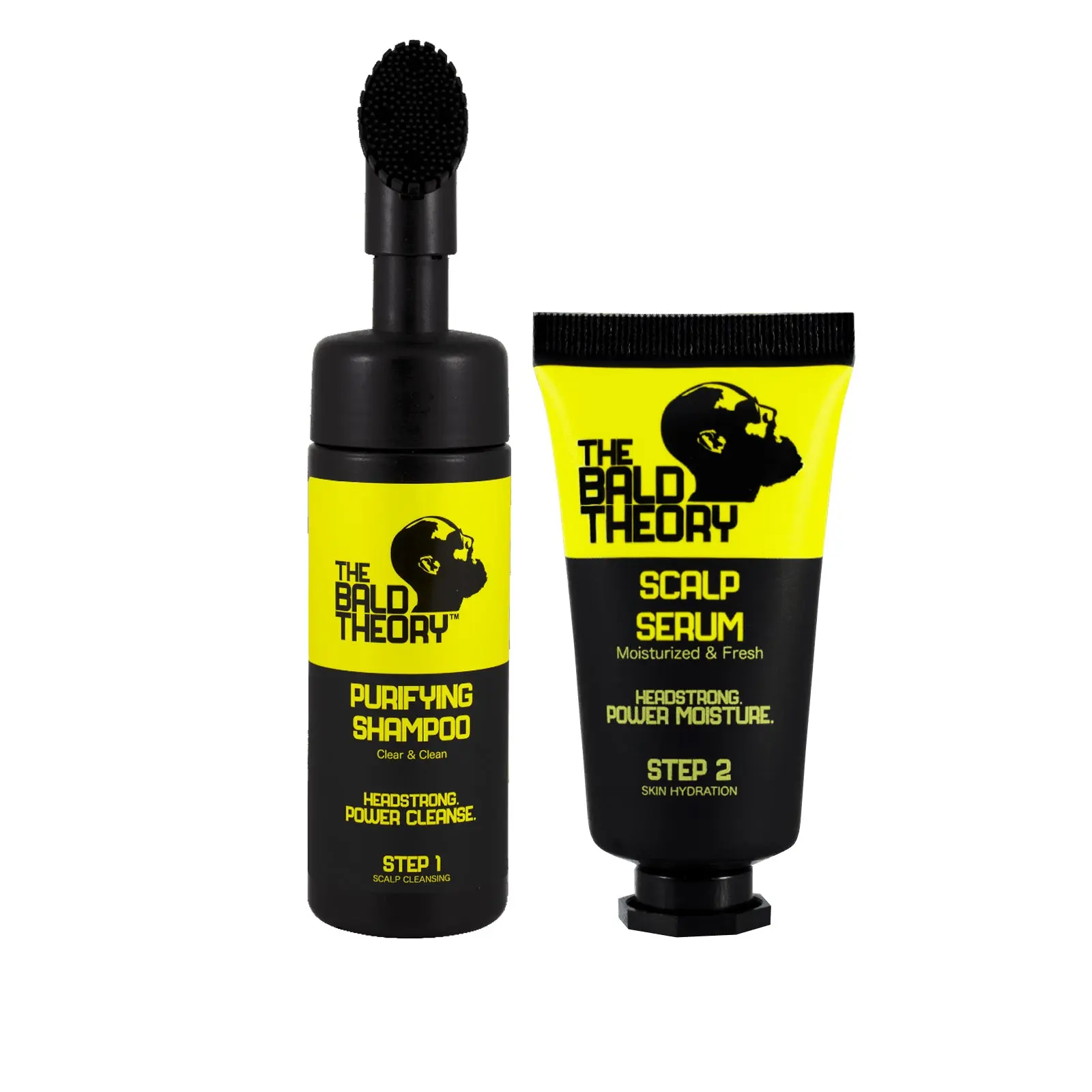 The Bald Theory Scalp Healing Serum & Purifying Organic Shampoo with Scalp Massage Applicator, Salicylic Acid Exfoliates, Hyaluronic Acid Locks in Moisture & Deeply Hydrates, Mint Oil Cools & Soothes