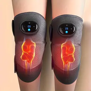 Single Leg Heating Knee Massager, 3-In-1 Heated Elbow Shoulder Wrap, Vibrating Knee Heat Pad, 3 Adjustable Vibration and Heat Modes, Multifunctional Heating Pad