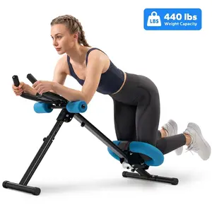 All-in-One Portable Ab Workout Machine with LCD Monitor, 10-Level Adjustable Resistance Foldable Core Trainer for Home Gym, Total Body Strength Training Gym Equipment, Heavy Duty Fitness Gear for Abs Arms Legs Glutes Women Men