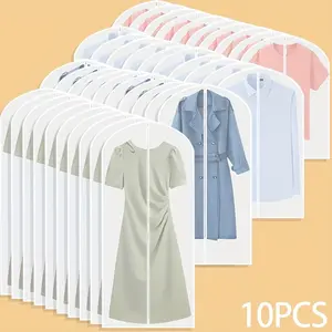 10-piece set of clothes dust covers, wardrobe storage hanging bags, portable travel household clothes storage bags
