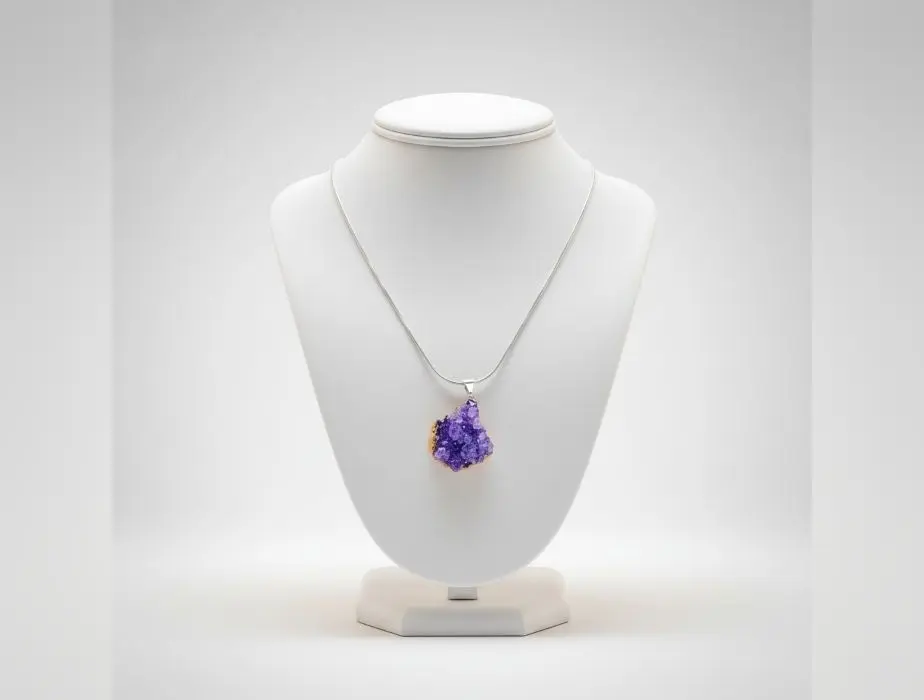 Amethyst Druzy Silver-Plated Necklace
