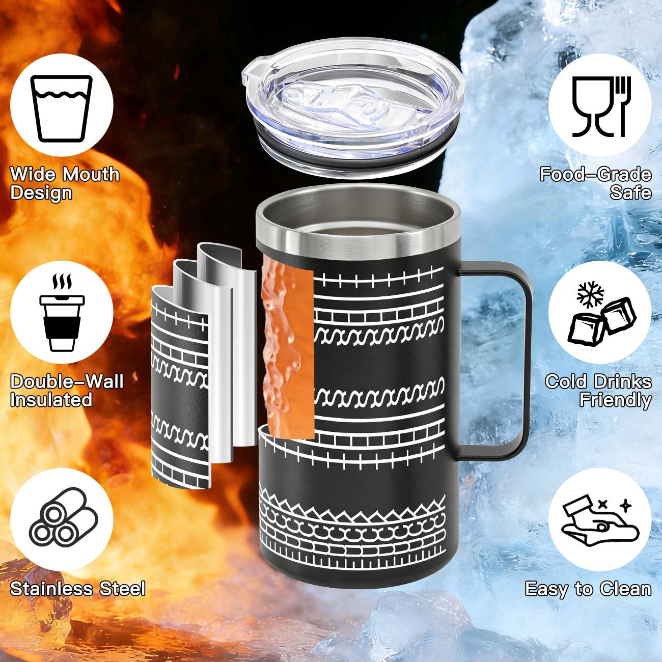 24 Oz Stainless Steel Hidden Message Funny Tumbler Cup with Handle Birthday Gifts for Women Men, Keep Cold, Hot & Ice, Flasks funny Tumbler Drinkware Tea Iced  , Sarcastic Design Coffee Cug for Coworkers & Work