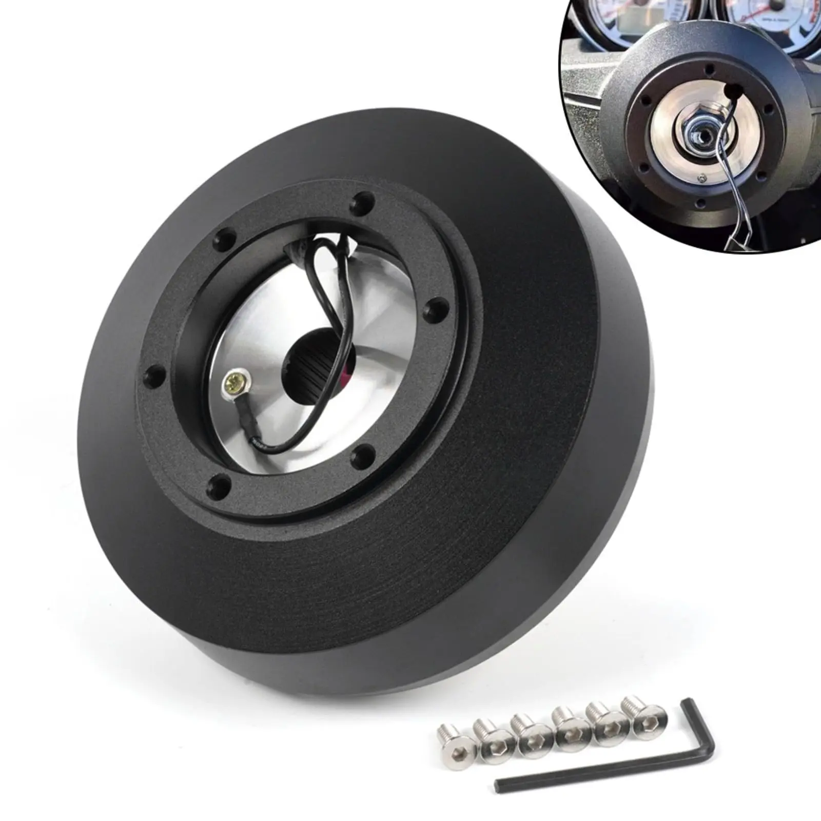 ReSteering Wheel Hub Adapter Kit, Short Boss, Compatible wit F150 F350 Ranger 1997-2002, Model HUB-K161H