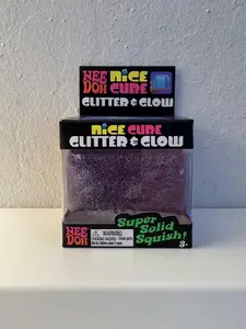 100% Authentic Purple Glitter Glow Cube