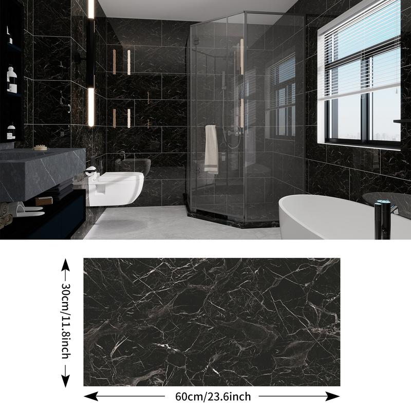 20/40Pcs Large Marble Tile Wall Stickers,PVC material Wall Paper, Easy Peel & Stick, Waterproof Self-Adhesive Panels for Kitchen, Living Room, Bathroom, Corridor, Home and Dormitory - 23.62*11.8 inch,Product details page Outdoorfun Vinyl Decorative Modern