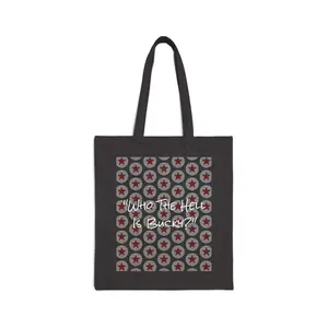 Who The Hell Is Bucky? Tote Bag | Patterned Shield Collage Tote
