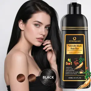5-Minute Black Hair Dye Shampoo | Instantly Cover Gray Hair | Ammonia-Free Formula | 5-in-1 Repair, Nourish & Smooth Frizz | Natural Black Color, No Damage, Easy At-Home Hair Coloring, Silky Soft & Shiny Results for Men & Women