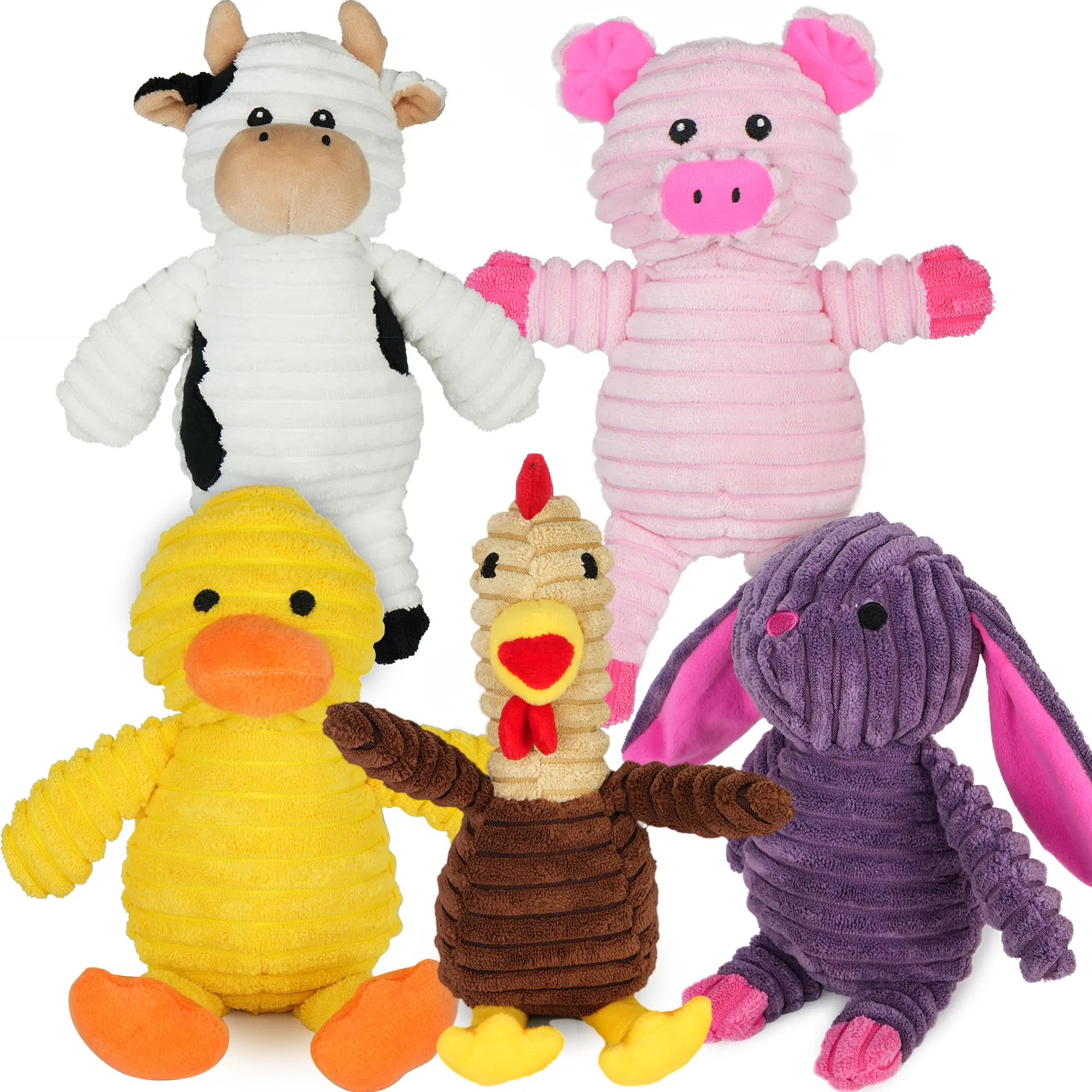 PrimePets Dog Toys, 5 Pack, Plush Dog Squeaky Toys, Assortment Value Bundle Animal Pet Toy for Small Medium Large Dogs, Stuffed Puppy Chew Toy, Cute Dog Gift Toys