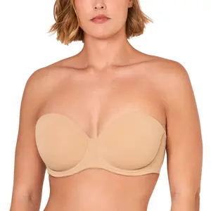 DELIMIRA Full Coverage Women's Strapless Bra Plus Size Contour Underwire Multiway