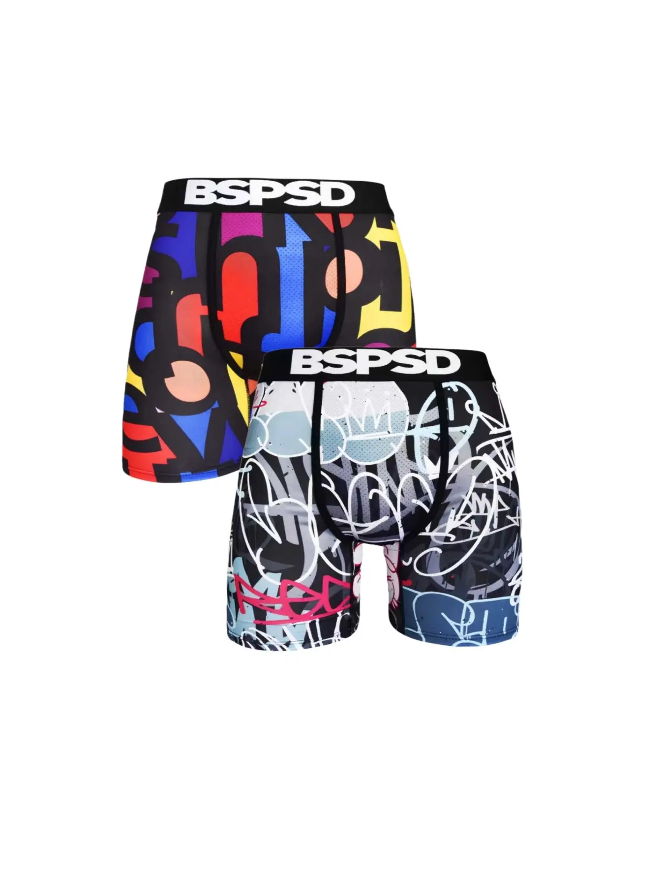 2Pcs Men's Stretchy Boxer Briefs, Breathable Comfort Fitted Print Underwear Boxer for Men Soft Polyester Fabric, Standard Length, Ideal for Daily Wear