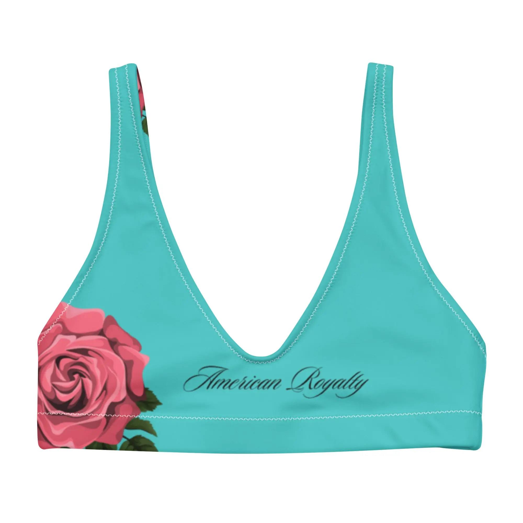 Recycled Padded Bikini Top, Feminine No-Wire Stretch-Fit Bra-Style Spandex Bikini Top for Sports & Outdoor Surfwear Use, Feminine Bikinis Tops, No-Wire Bikinis Tops