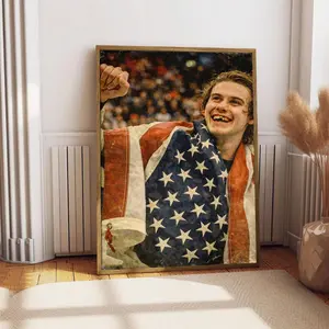 [Poster No Frame] Jack Hu/ghes Olympic Gold Medal Goal Framed Poster - Team USA Hockey Art Print