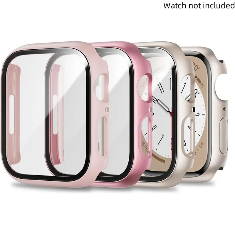 2-in-1 Smart Watch Case Kit, 3 Counts Ultra-Thin Tempered Film Protective Cases, Watch Protector, Smartwatch Accessories, Wearable Accessories, Compatible with Apple Watch Ultra/SE/9/8/7/6/5/4/3/2/1