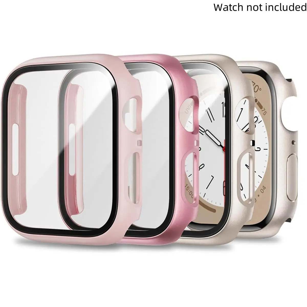 2 In 1 Smart Watch Case Kit, 3 Counts Ultra-thin Tempered Film Watch Protective Case, Compatible with Apple Watch Ultra/SE/9/8/7/6/5/4/3/2/1