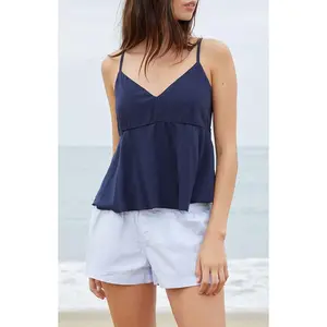 John Galt Women's Navy Tiffany Cropped Tank Top