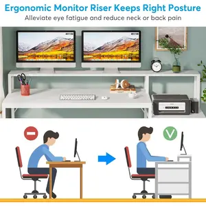 63 Inch Computer Desk with File Drawer Cabinet, Home Office Desks with Ergonomic Monitor Stand