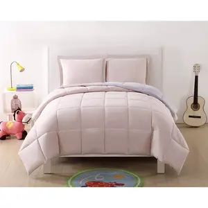 Full/Queen Anytime Solid Reversible Kids' Comforter Set Blush/Lavender - My World