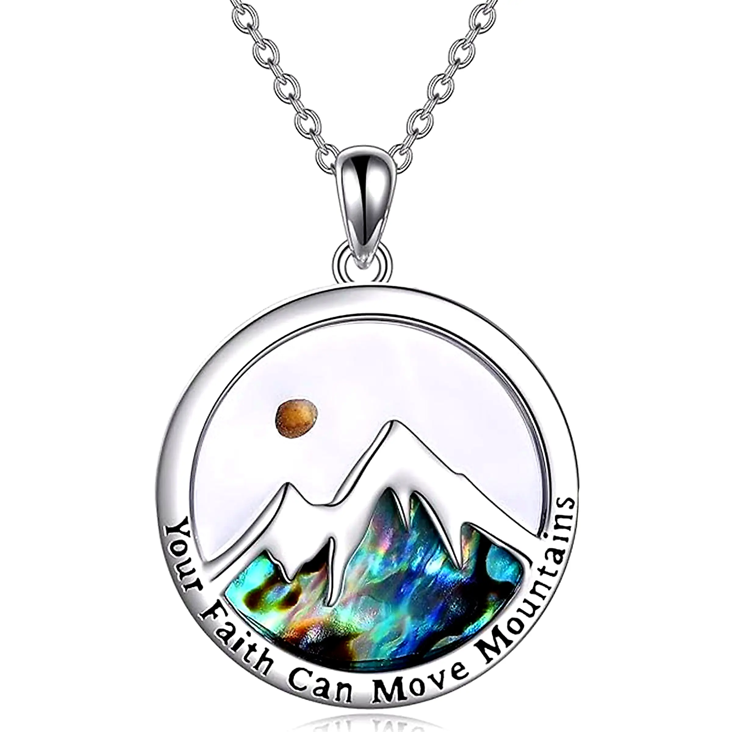 Mustard Seed Necklace for Women, Spiritual 29.5 mm Stainless Steel Pendant with Real Seed on 18" Sterling Silver Chain, Meaningful Christian Gift, Mustard Seeds, Meaningful Gifts