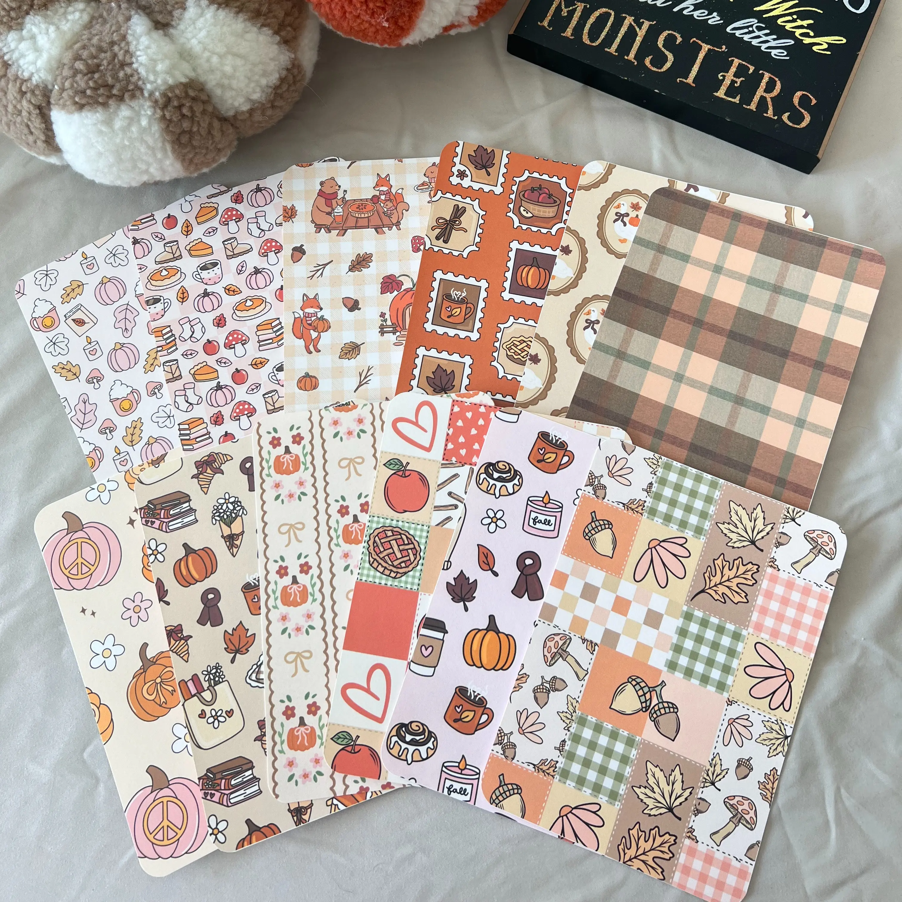 Cozy Fall E-Reader Inserts Cardstock for Clear Case Oasis Covers Paperwhite Skins Decorations Gifts for Readers Basic Reading Accessories 12 Designs to Choose From