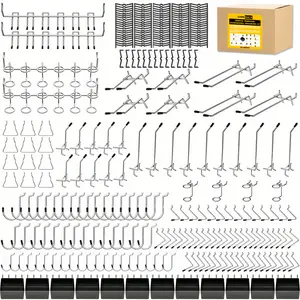 288pcs Pegboard Accessories Organizer Kit - Ultimate Tool Storage Solution with Hooks, Bins, and Assorted 1/8 and 1/4in Pegboard Hooks for Garage Wall Attachments and Hanging Storage - Perfect for DIY Enthusiasts and Professionals