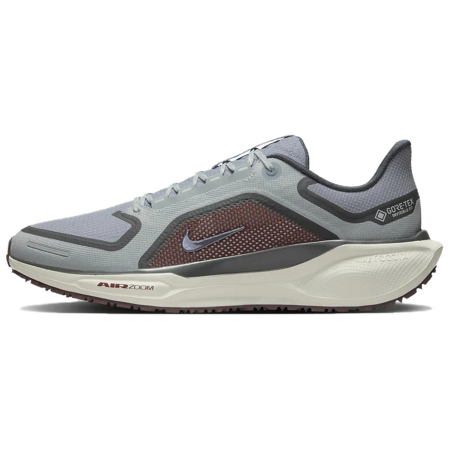 Nike Air Zoom Pegasus 41 Gore Tex Light Pumice Burgandy Crush Durable Non-slip Low Top Running Shoes Men's Grey FQ1356-003