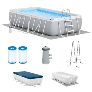 Intex 16' x 8' x 42" Prism Frame Rectangular Above Ground Swimming Pool Set