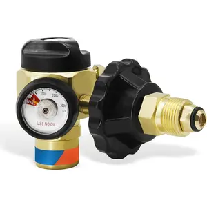 VN-500 Nitrogen Purging Regulator w/500PSI - 4-Position Flow Control (TST/PRG/BRZ/OFF), Heavy-Duty Brass  for Leak Testing & Welding Protection