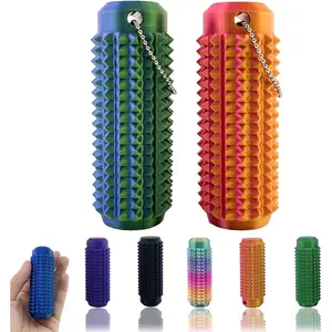 2PCS Little Ouchies Fidget, Portable Stim Tool, Pocket Mini Fidget Toy Pain Stim Fidget, 3D Printed Venting Key Pendant, Spiky Grippie Stim Keychain for Anxiety Relief Valentines Day Gift for Kids