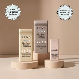 Brooke Monk's Marathon-Tested Hair Bundle | Rice Water Protein Shampoo + Conditioner + Shine Serum for Stronger, Shinier Hair, Frizz Control, Healthier-Looking Volume & Glossy Slick-Back Styles
