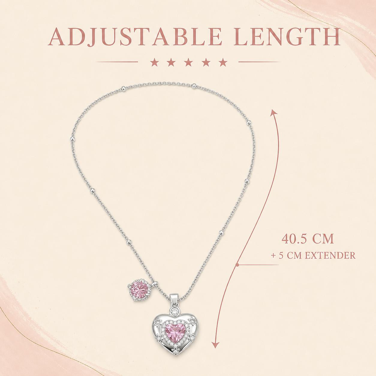 Dainty Satellite Heart Chain Necklace for Women, Cubic Zirconia,Unique Clavicle Chain with Stacked Heart Pendant, Costume Jewelry, Accessories for Women, Unique Gifts, Womens Gifts, Back to School, Gifts For Women