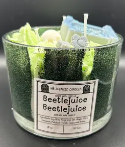 Beetlejuice Inspired Soy Wax Candle with Patchouli, Cedarwood, Vanilla, and More - Decor, Aroma