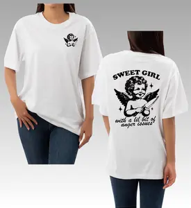 Sweet Girl Unisex DTF Print Comfort Color 100% Cotton Tshirt Casual Fit Womenswear Comfortable Style Tee Women Streetwear Crewneck Round Neck