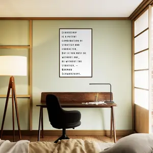 Leadership Is Potent - Motivational Quotes Wall Art, Famous Sayings Office Decor, Premium Matte Paper Wood Framed Poster
