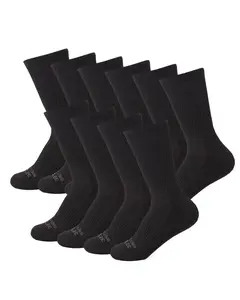 32 DEGREEES Women's 5 Pack Comfort Crew Socks | Anti-Odor | Arch Support | Active | Casual | Work, Black, Medium