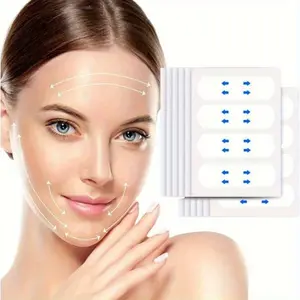 12 Stickers/Set Invisible Lifting Patch for Face，Instant Face Lift Tape Facial Patches, Invisible Breathable Chin Lifting Stickers, Waterproof V-Shape Tightening Makeup Adhesive Strips for Facial Face Lifting Strap