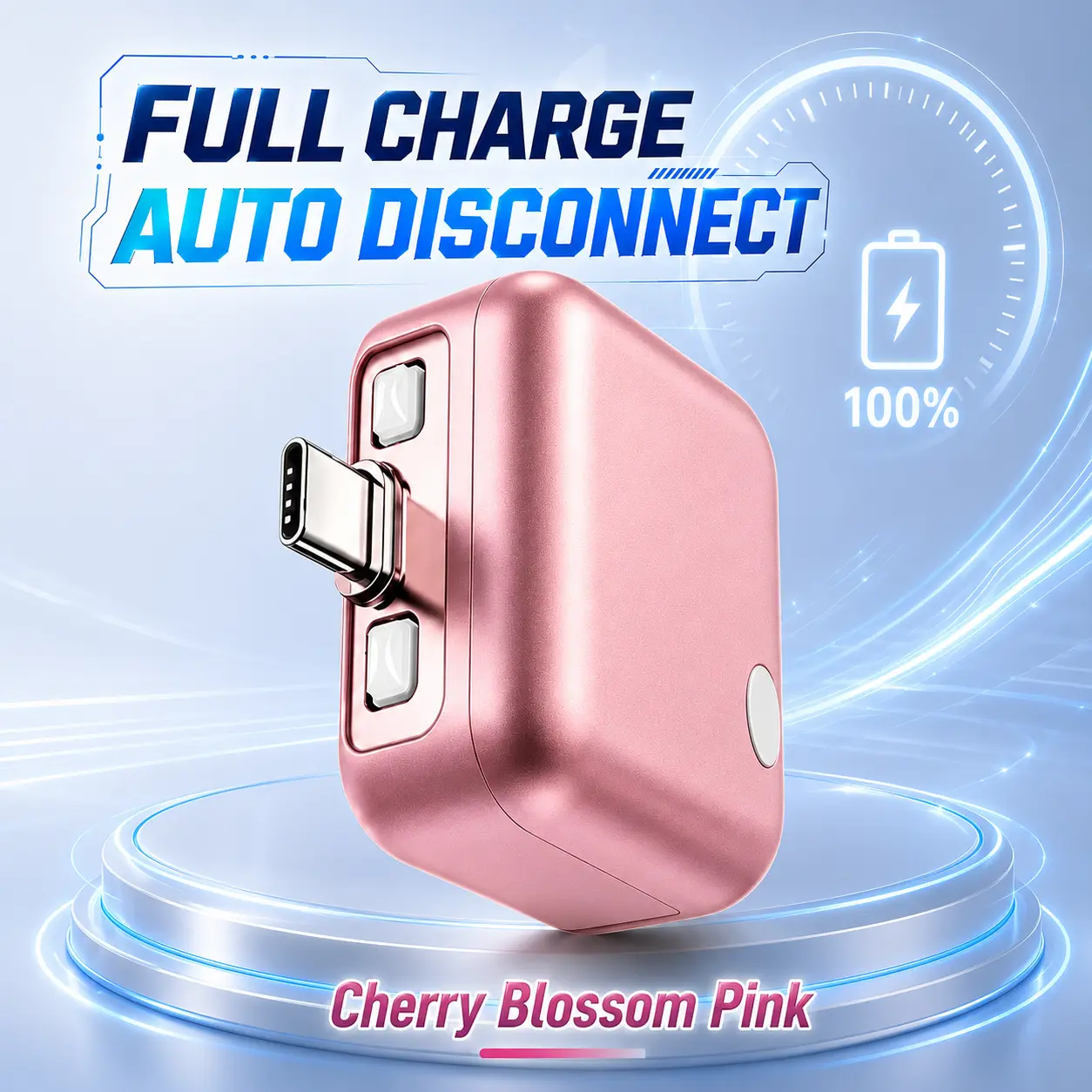 140W USB-C Auto Disconnect Charging Adapter, Smart Full Charge Auto Stop Battery Protector, Safe Overnight Charging for Phones, Tablets and Laptops