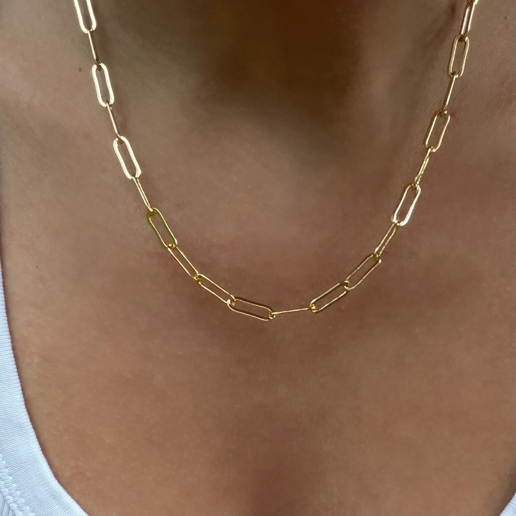 EVRY JEWELS Gold or Silver Plated Women's Waterproof Link Up Necklace