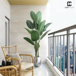 CAPHAUS Artificial Bird of Paradise, Premium UV Resistant Lifelike Fake Plant in Pot with Dried Moss for Office, Indoor/Outdoor Use & Tropical Home Décor, Available Size in 4 ft., 5 ft., 6 ft. & 7 ft.