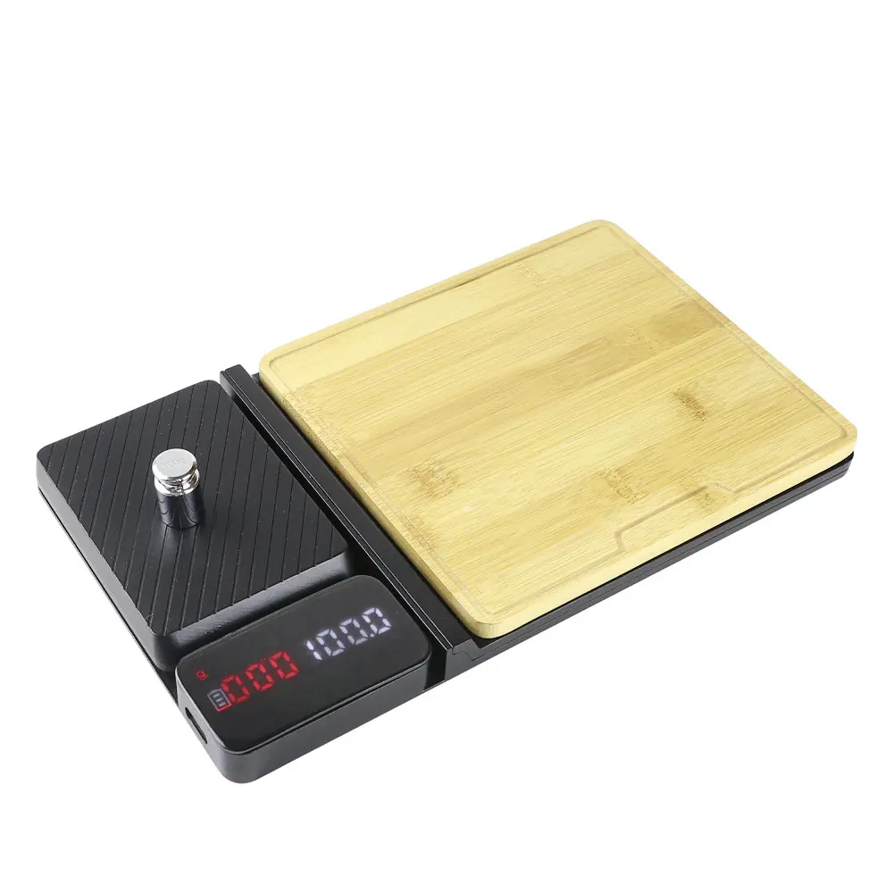 4-in-1 Smart Cutting Board - Natural Bamboo & Wheat Straw Kitchen Chopping Board with Built-in Scale, LCD Digital Display, Battery-Powered, Dual-Surface Technology for Meal Prepping