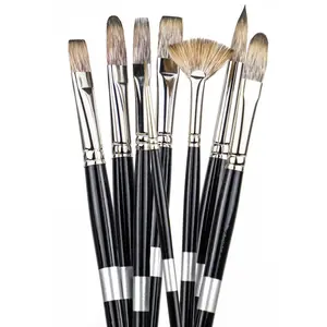 Trekell Legion Synthetic Mongoose Long Handle Artist Brushes for Oil and Acrylic - Vegan-Friendly and Cruelty-Free
