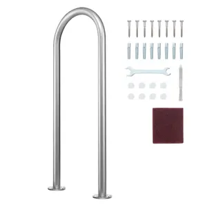 Summervibes VEVOR Pool Handrail, 36x 13 inch Pool Railing, Aluminum with Base Plate for Indoor/Outdoor Pools, Humanized Swimming Pool Safety Railing for Decks, Rust-Proof Grab Bar with Accessories for Spas Docks