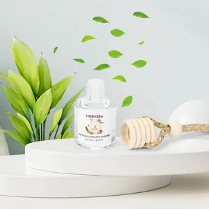 Hanging Car Air Freshener Car Diffuser Bottles Empty Glass Perfume Bottle Freshener Diffuser Bottle Pendant for Essential Oil Fragrance Aromatherapy Bottle Ornament (Clear,Cylinder) 8ml New Car Fresh