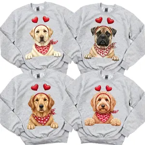 Puppy Love Dog  Sweatshirt,  50 Valentine's Dog Breeds, Cute Puppy Lover Top, Gildan Unisex Crew Pullover